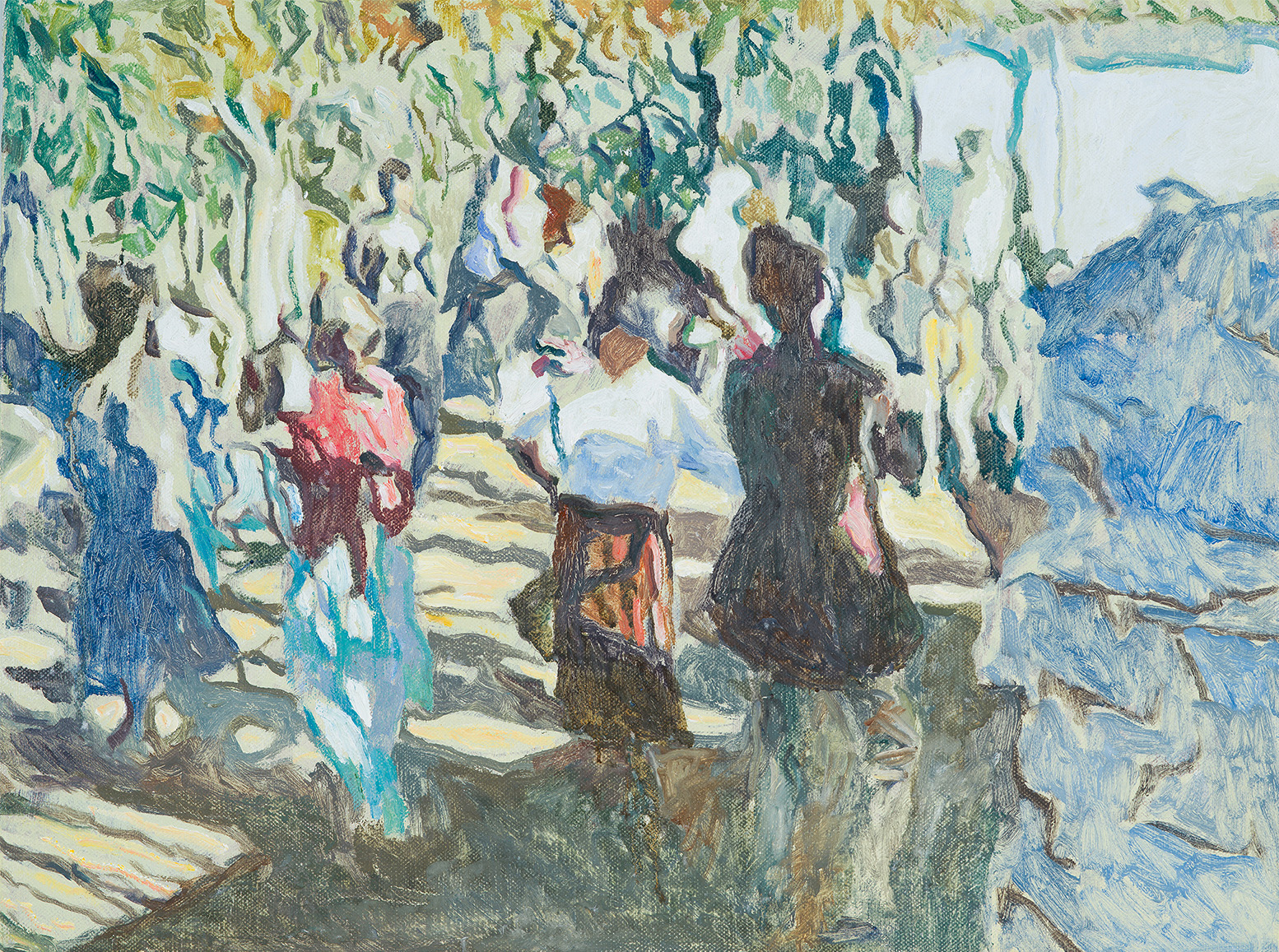 Adrian Paci Dancers, 2022,oil on canvas,30 x 40 cm