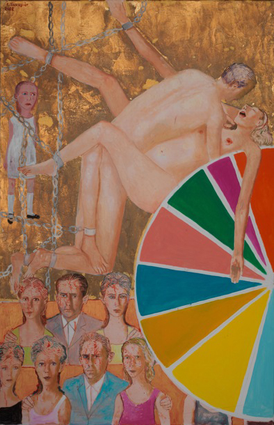 Edouard Sacaillan, Untitled, 2012, mixed media on canvas, 158 x 103 cm