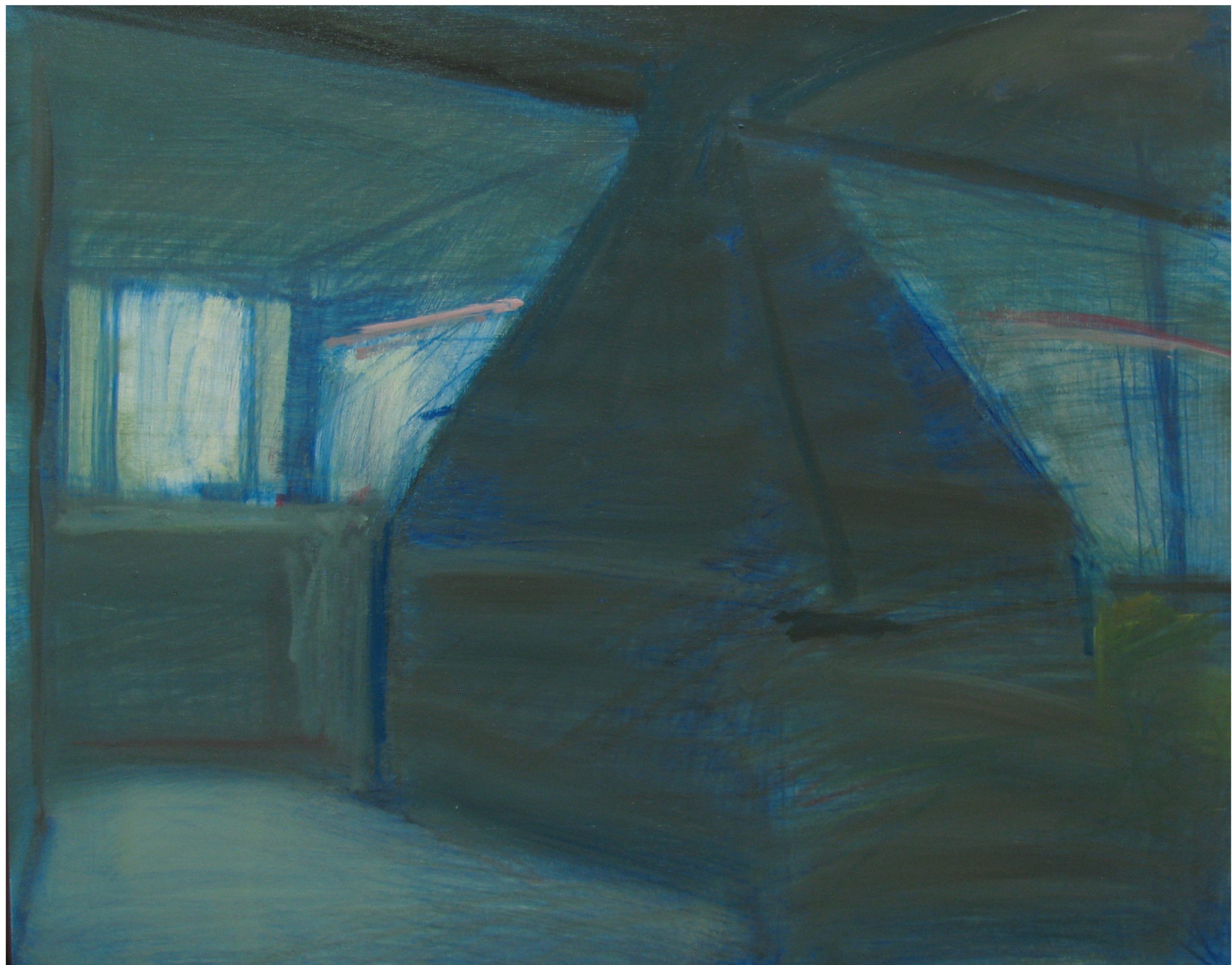 20. room 1. oil on wood panel 40 x50 cm.2020