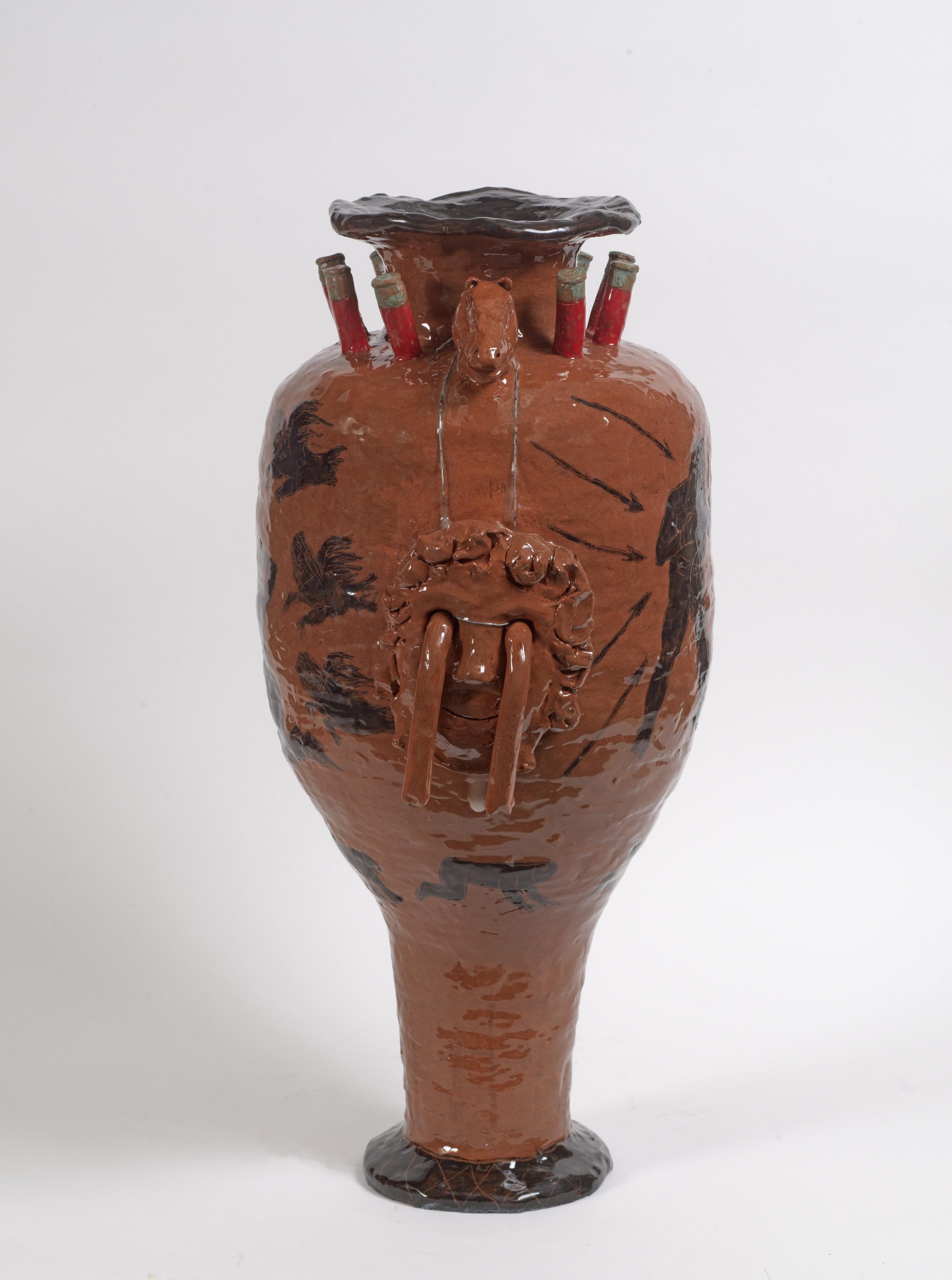 DN26A_09_DimitrisNeveskiotis_DieFromPanicOrDieFromBeingCareless2026_handpaintedclayunderglaze_glaze_64x32cm_4_KalfayanGalleries
